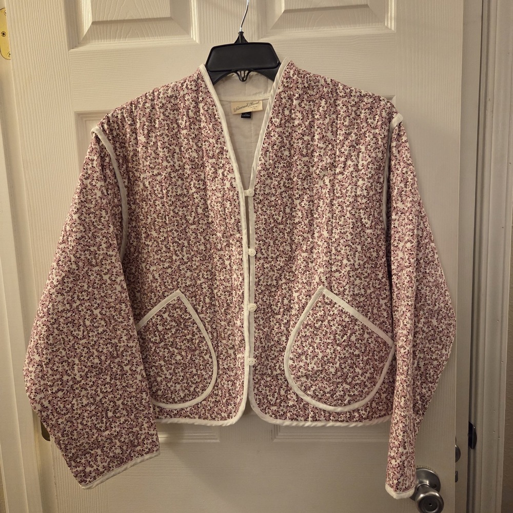 Universal Thread sz L lightweight quilted jacket‎ ditsy floral cottagecore boho